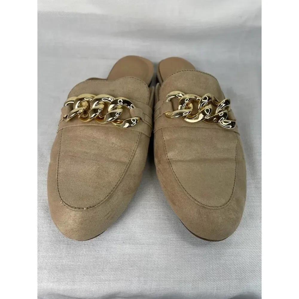 Faux Suede‎ Loafers Womens 10 Slip on Camel Tan Dress Shoes Penny Loafer Flats